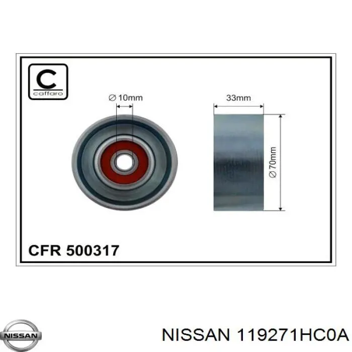 Comprar 119271HC0A Nissan/Infiniti Polea tensora, correa poli V