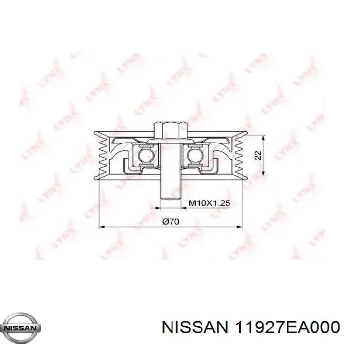 Polea inversión/guía, correa auxiliar servicios Nissan/Infiniti 11927EA000 precio, desde 27,89 EUR