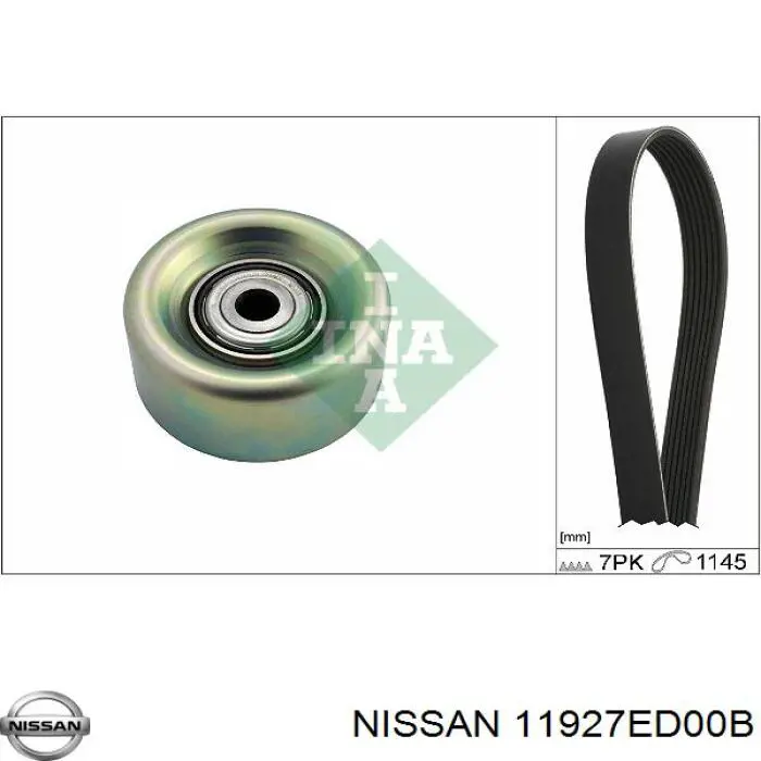 Comprar 11927ED00B Nissan/Infiniti Polea tensora, correa poli V