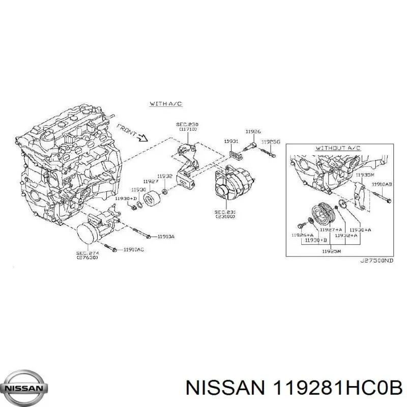  Nissan/Infiniti 119281HC0B precio, desde 24,11 EUR