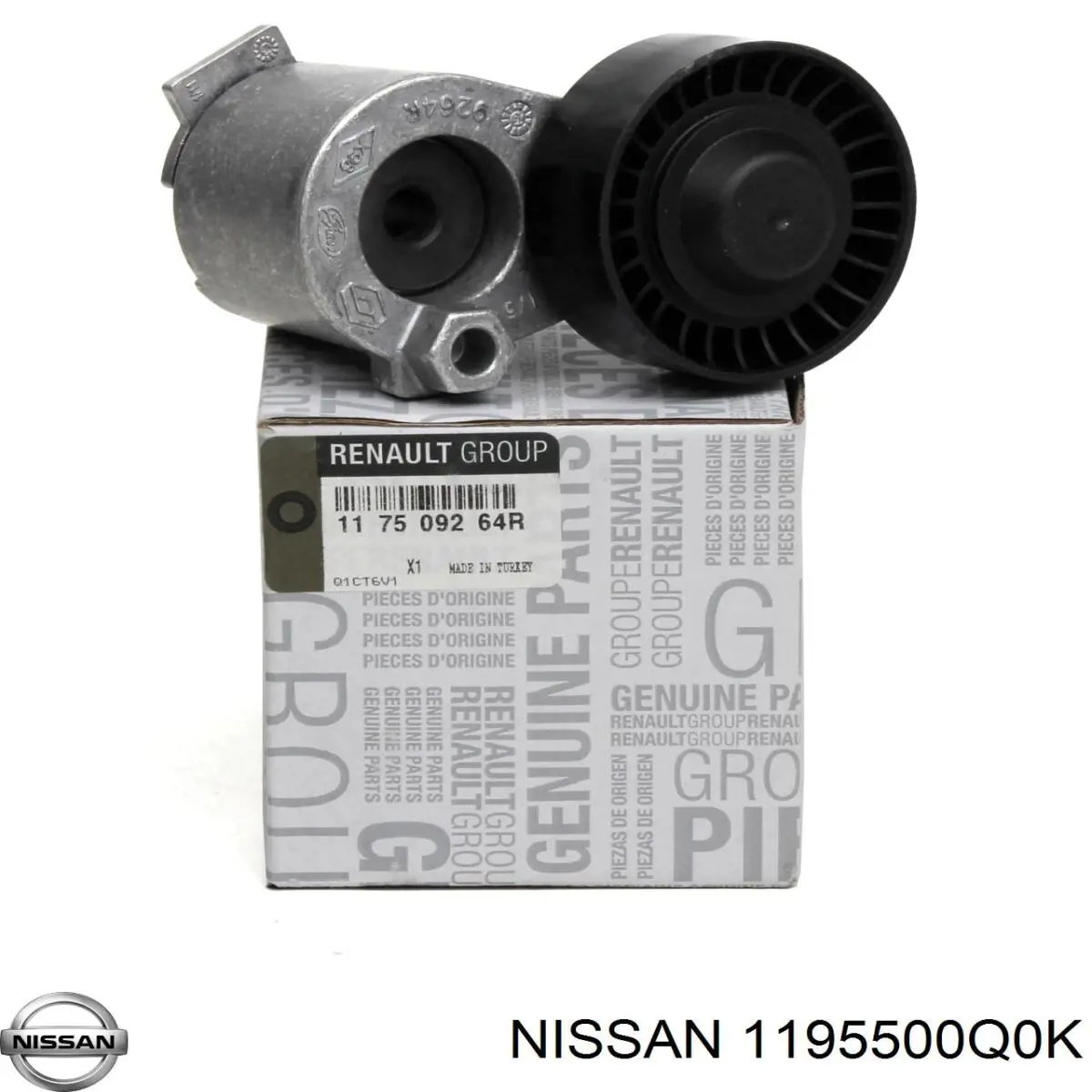 1195500Q0K Nissan tensor de correa, correa poli v