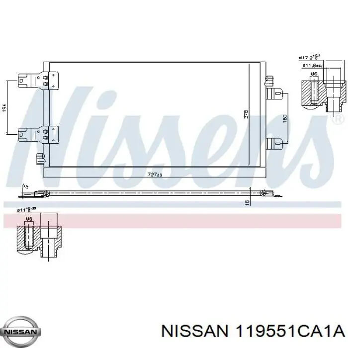 119551CA1A Nissan tensor de correa, correa poli v