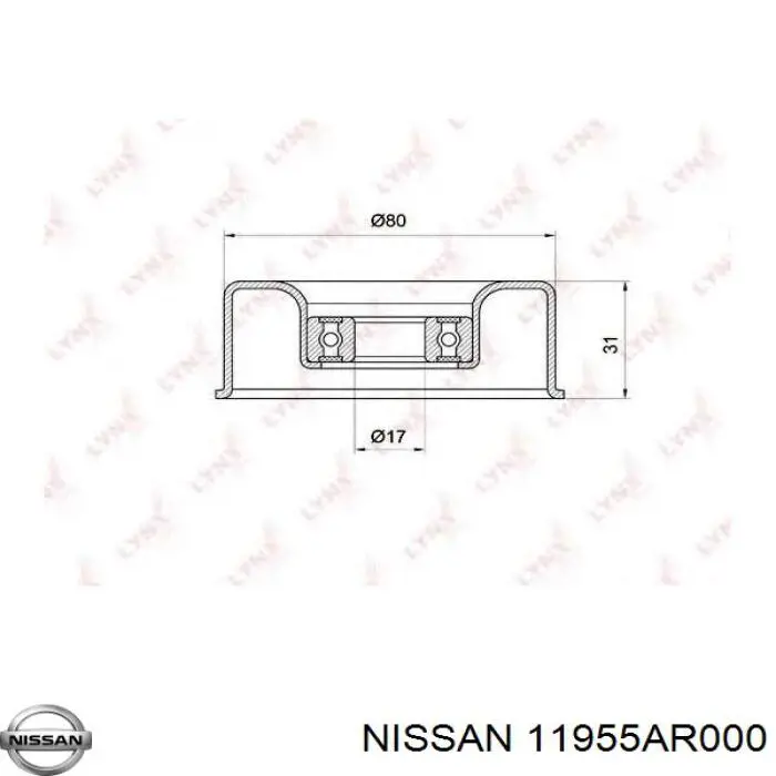 11955AR00B Nissan tensor de correa, correa poli v