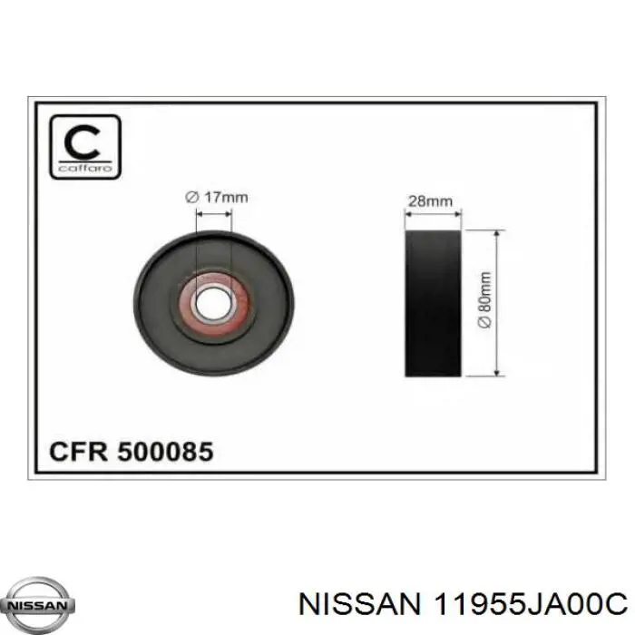 Tensor de correa poli V 11955JA00C Nissan/Infiniti