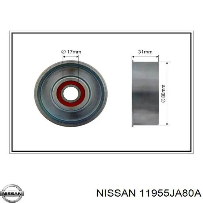 11955JA80A Nissan tensor de correa, correa poli v
