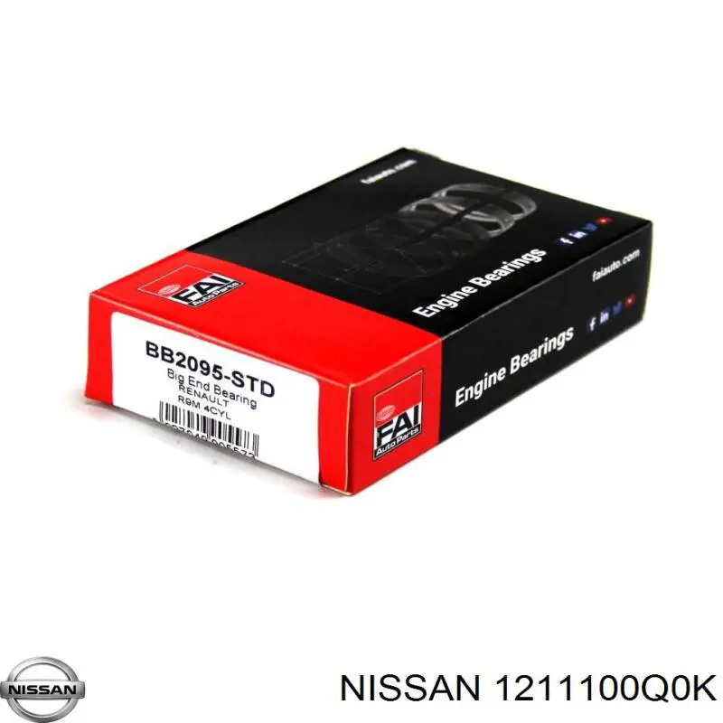 Juego de cojinetes de biela, estándar (STD) Nissan/Infiniti 1211100Q0K precio, desde 95,29 EUR