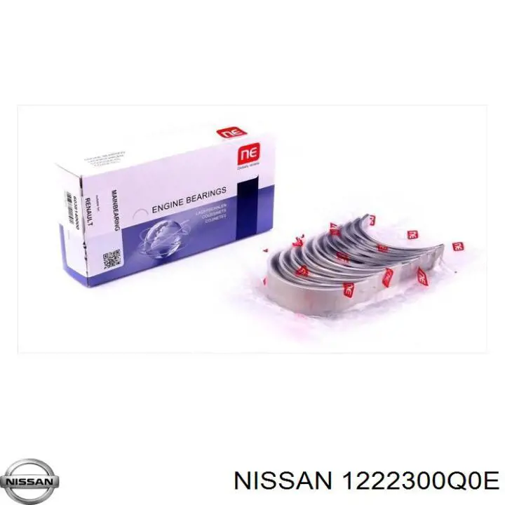 1222300Q0E Nissan juego de cojinetes de cigüeñal, estándar, (std)