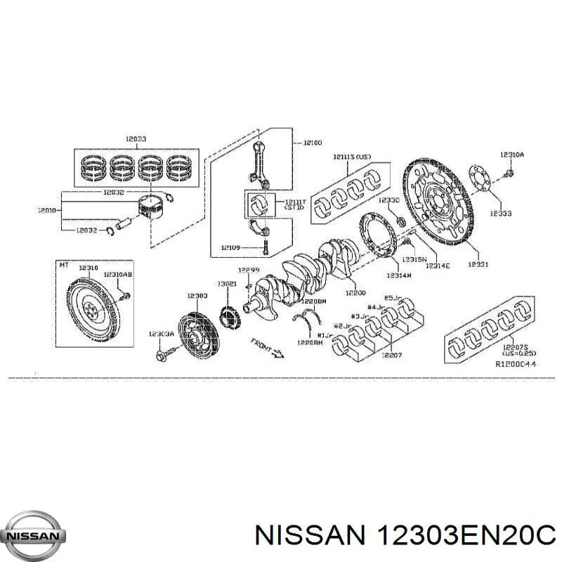 12303EN20C Nissan polea de cigüeñal