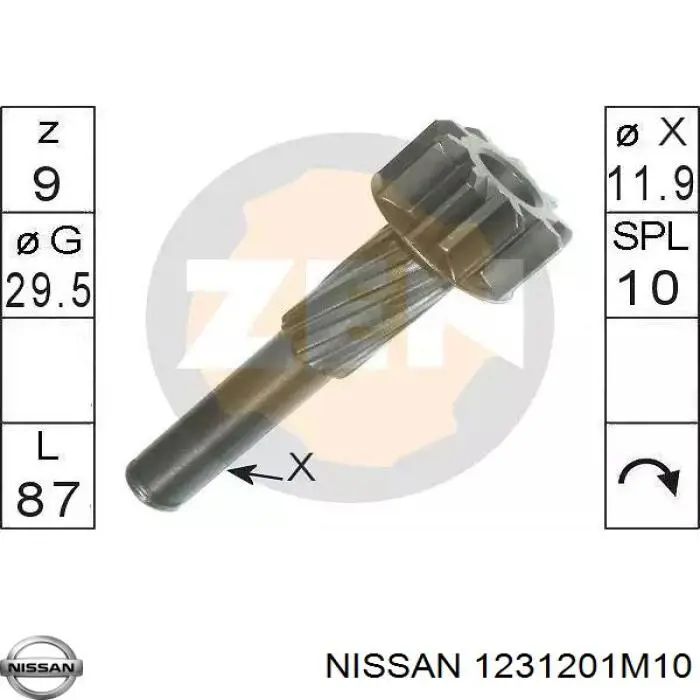 1231201M00 Nissan/Infiniti Volante bimasa