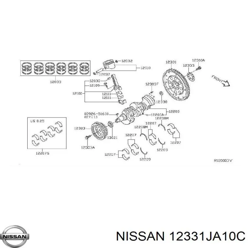 12331JA10C Nissan volante motor