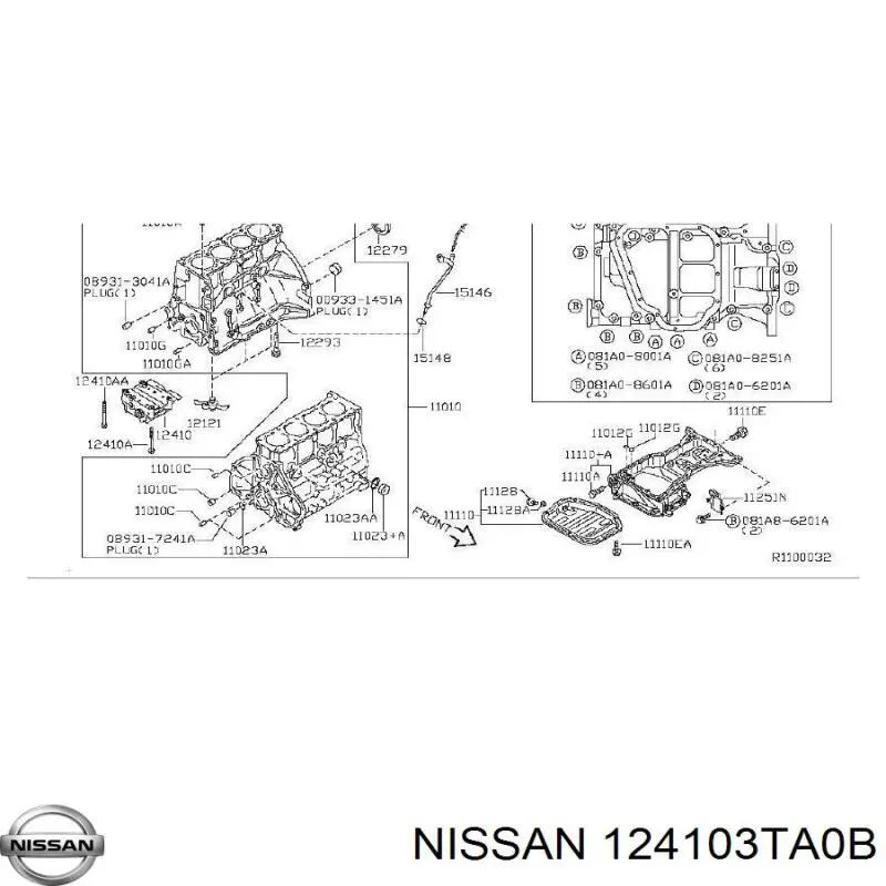124103TA0B Nissan/Infiniti Carcasa del mecanismo equilibrador