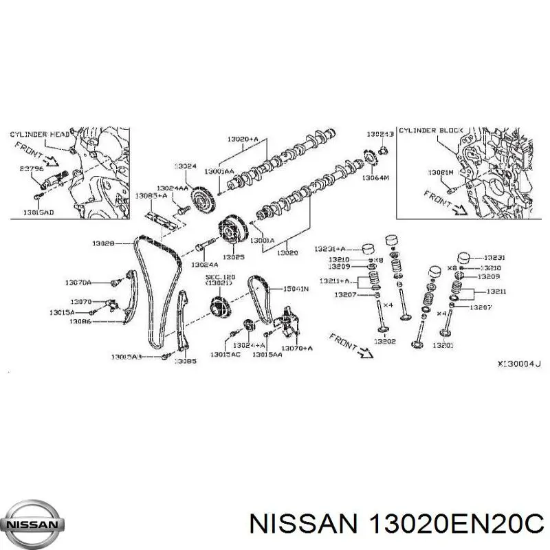 13020EN20C Nissan/Infiniti Eje de levas de escape