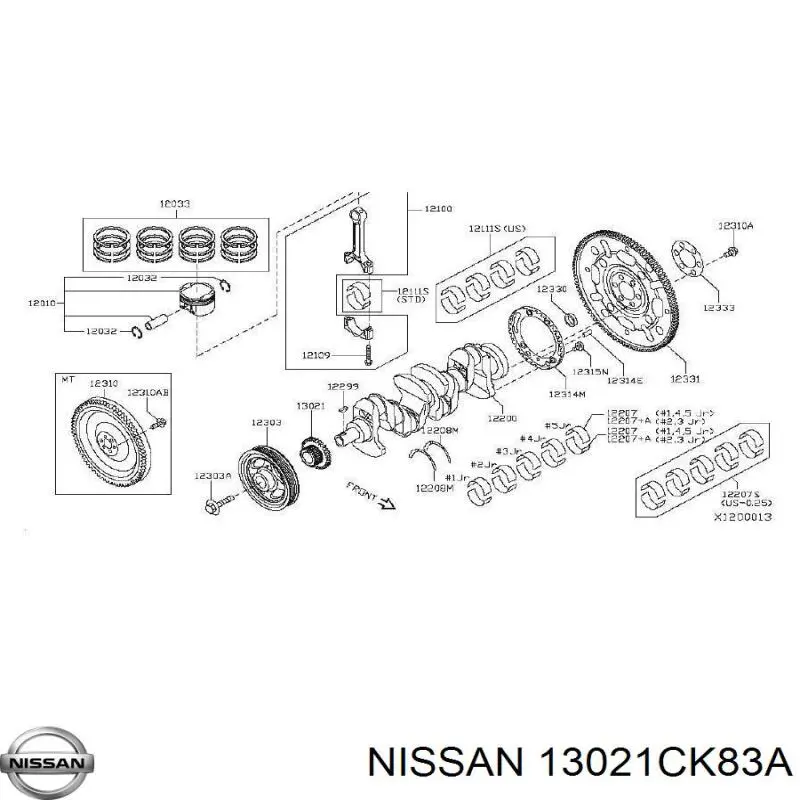 Piñón del cigüeñal Nissan/Infiniti 13021CK83A precio, desde 18,90 EUR