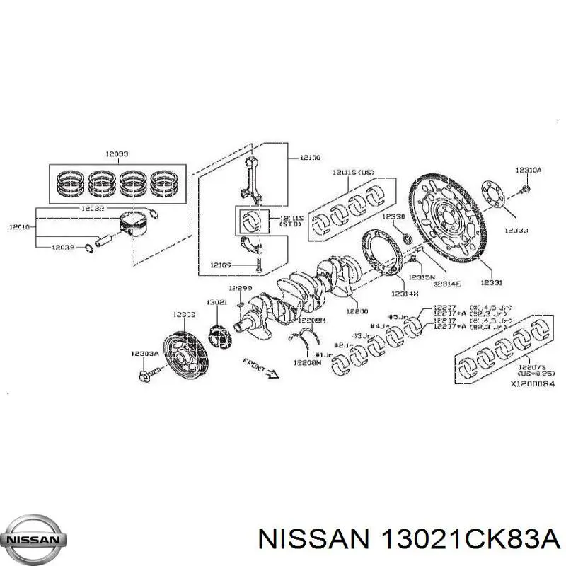 Piñón del cigüeñal para Nissan Qashqai (J10)