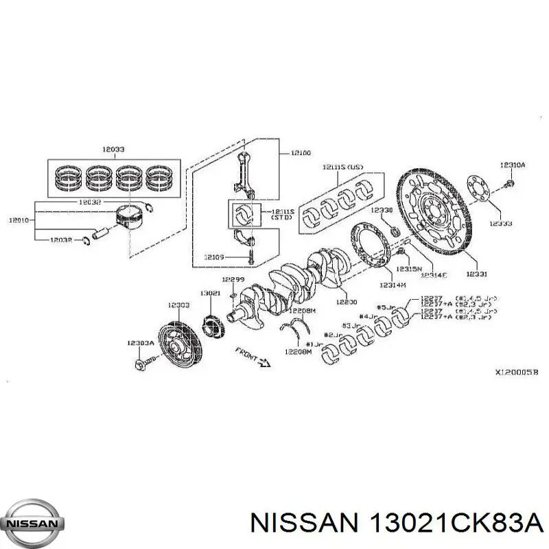 Comprar 13021CK83A Nissan/Infiniti Piñón del cigüeñal