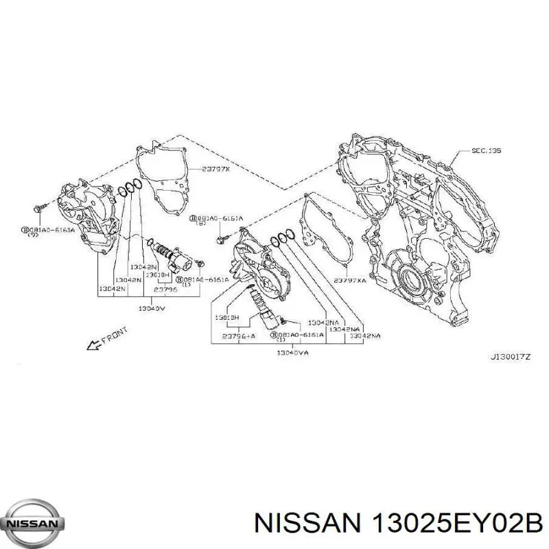 13025EY01B Nissan rueda dentada, árbol de levas lado de admisión izquierdo