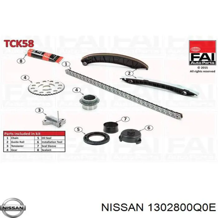 1302800Q0E Nissan kit de cadenas de distribución