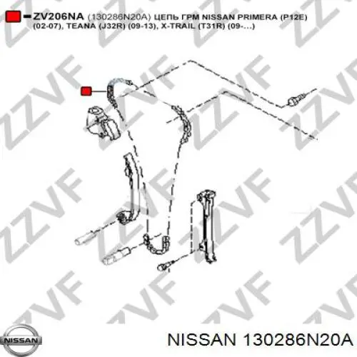 130286N20A Nissan cadena de distribución