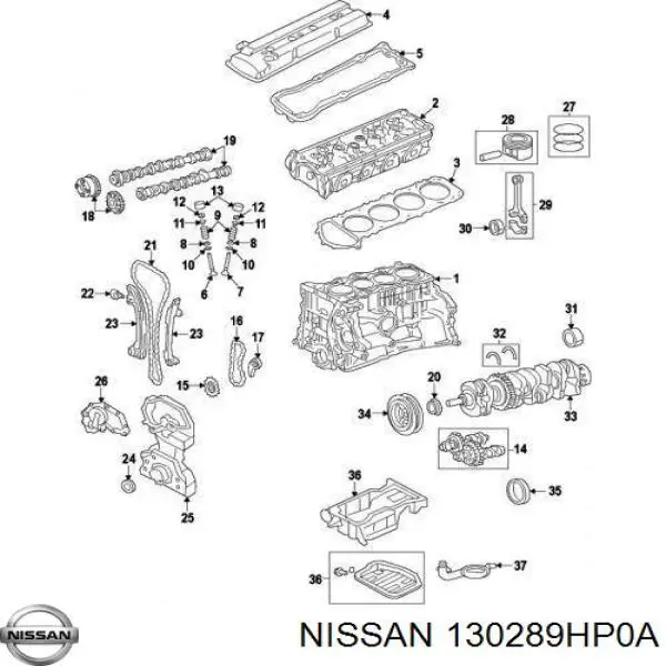 Comprar 130289HP0A Nissan/Infiniti Cadena de distribución