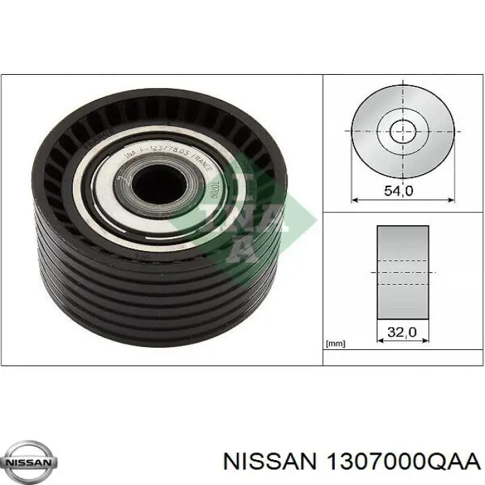 1307000QAA Nissan rodillo intermedio de correa dentada