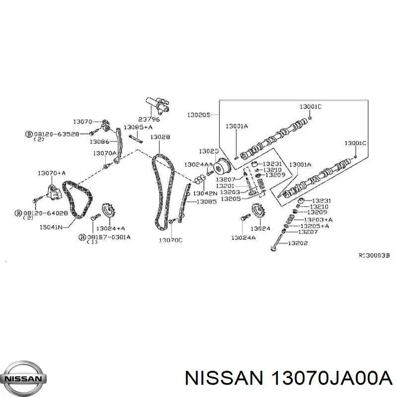 Tensor de cadena de distribución 13070JA00A Nissan/Infiniti