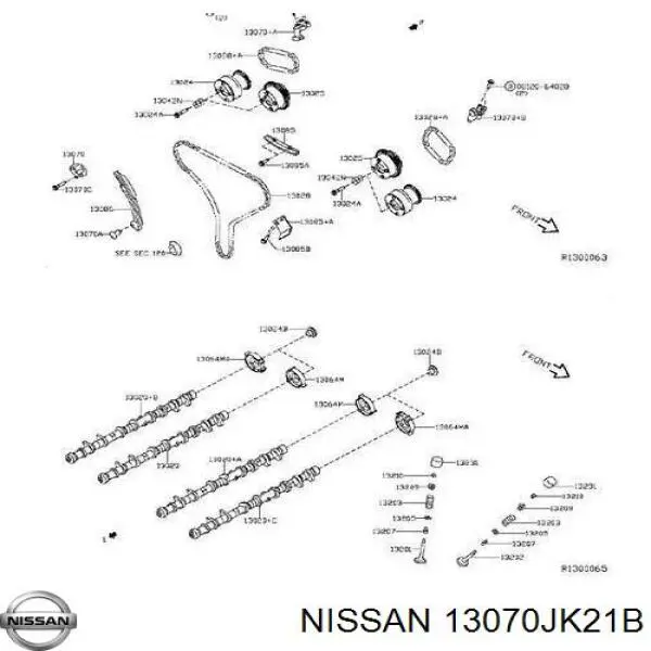 Tensor de cadena de distribución del árbol de levas derecho Nissan/Infiniti 13070JK21B precio, desde 37,48 EUR