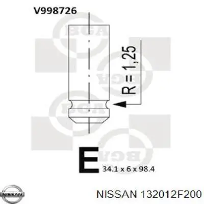 Válvula de admisión Nissan/Infiniti 132012F200 precio, desde 16,83 EUR