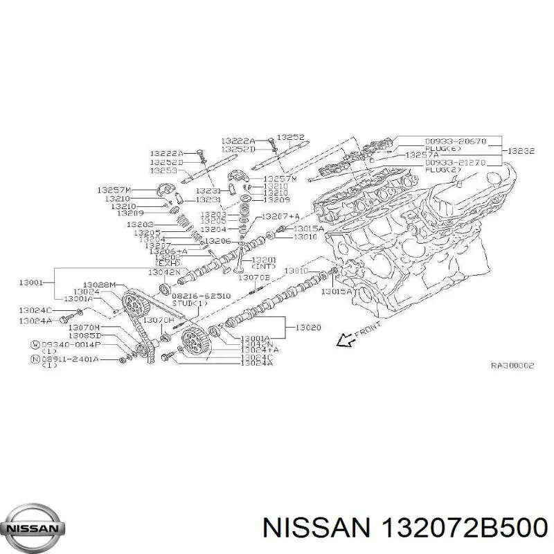 1320753F00 Nissan sello de aceite de valvula (rascador de aceite Entrada/Salida)