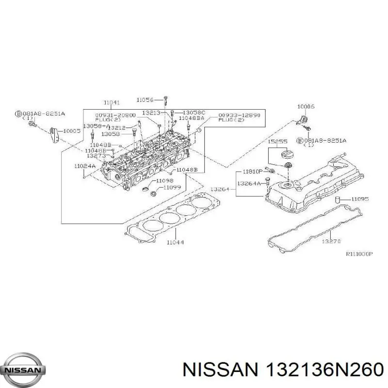 Guía de válvula de escape para Nissan X-Trail (T30)