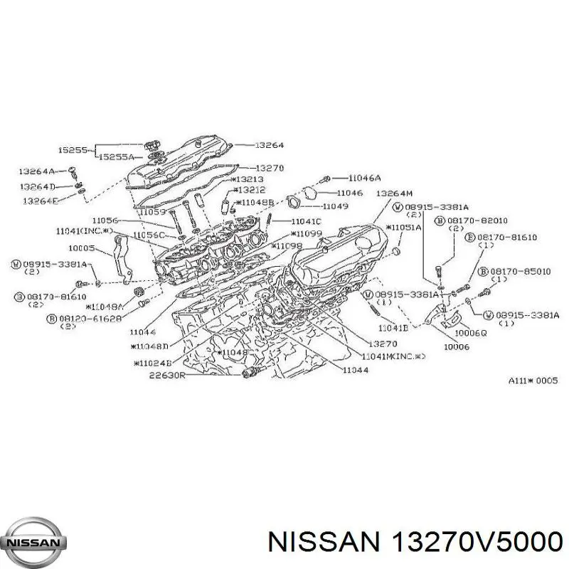 13270V5000 Nissan junta de la tapa de válvulas del motor