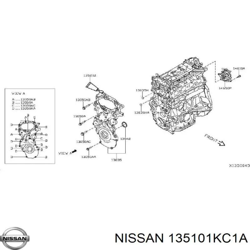 Retén de cigüeñal frontal BHH956A0 NOK