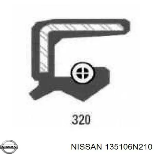 135106N210 Nissan anillo retén, cigüeñal frontal