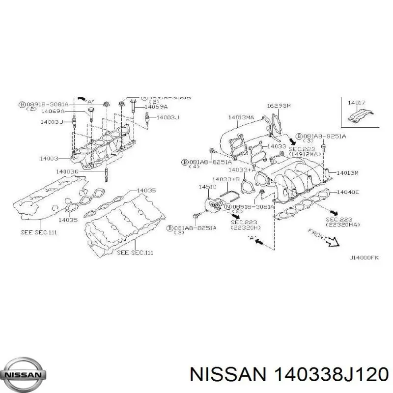  Nissan/Infiniti 140338J120 precio, desde 5,88 EUR