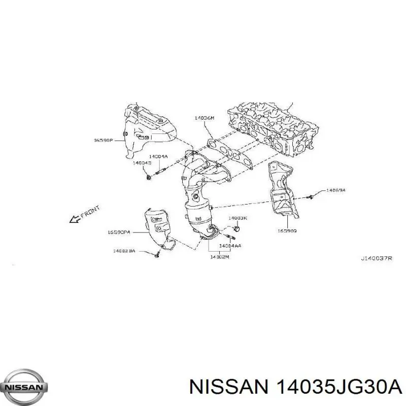 14035JG30A Nissan junta, colector de admisión, superior