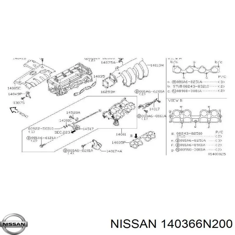 Junta colector escape Nissan/Infiniti 140366N200 precio, desde 16,20 EUR