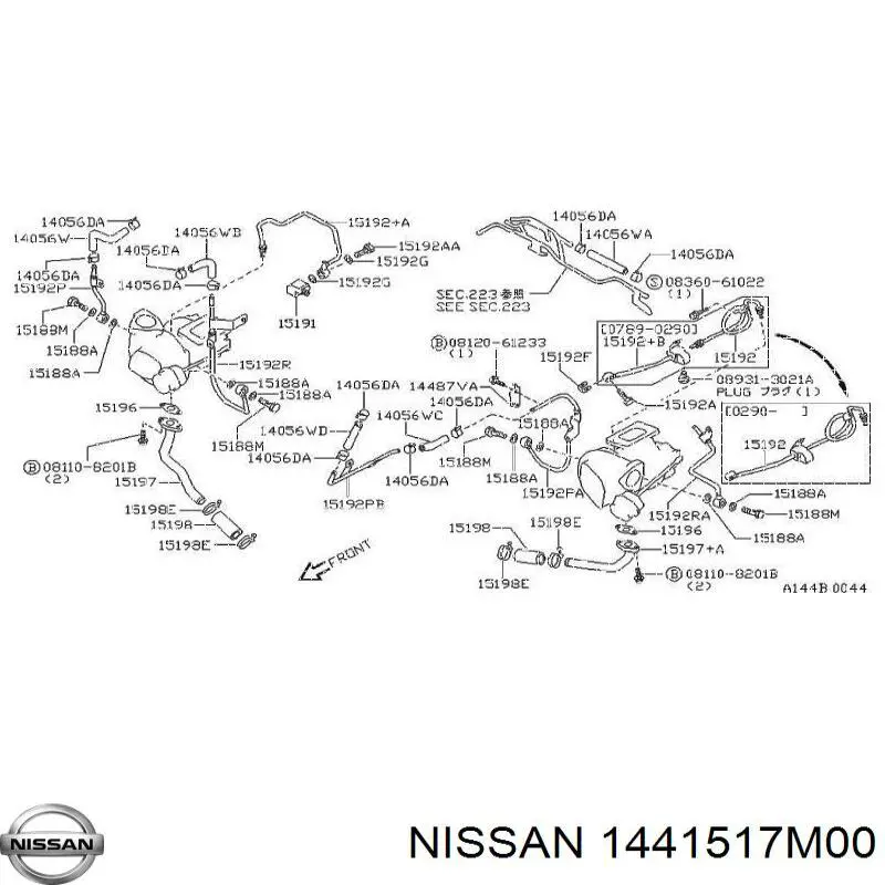 Junta de admisión de turbina de gases de escape Nissan/Infiniti 1441517M00 precio, desde 1,77 EUR