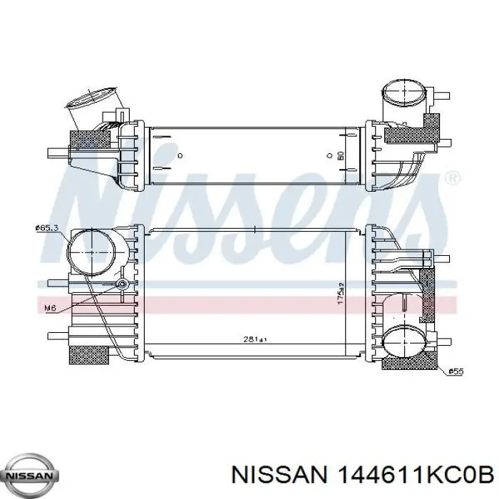 144611KC0B Nissan/Infiniti Radiador de intercooler