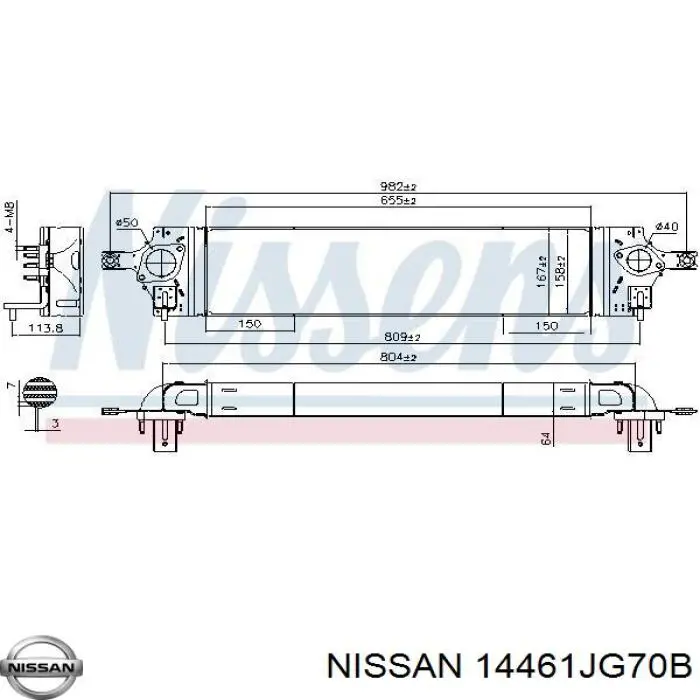 Comprar 14461JG70B Nissan/Infiniti Turbo intercooler