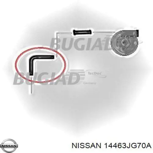 14463JG70A Nissan tubo intercooler