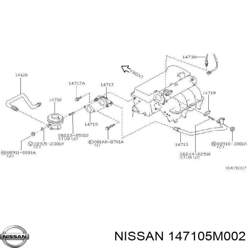 Válvula de regulación de gases Nissan/Infiniti 147105M002 precio, desde 63,89 EUR