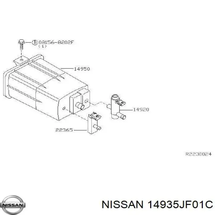 Valvula de purga del canister 14935JF00C Nissan/Infiniti