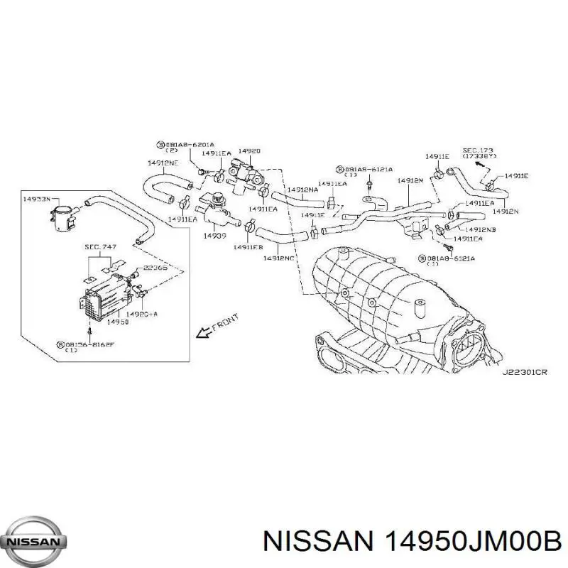 14950JM00B Nissan