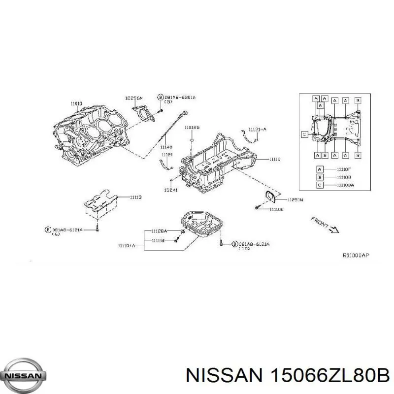 Junta, bomba de aceite para Nissan Tiida (C11X)