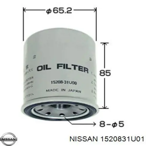 Comprar 1520831U01 Nissan/Infiniti Filtros de aceite