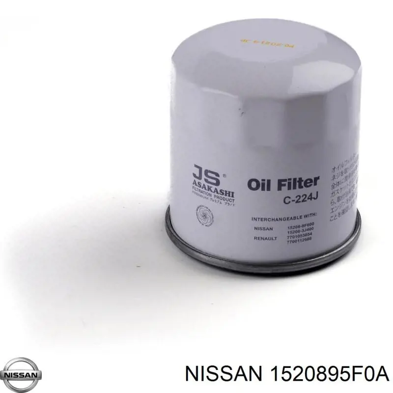 1520895F0A Nissan filtro de aceite