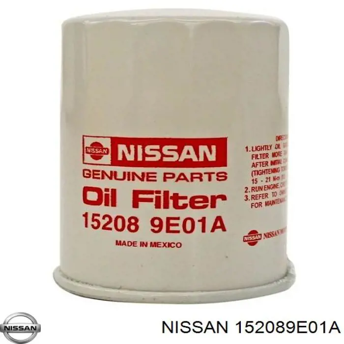 Filtro de aceite 152089E01A Nissan/Infiniti