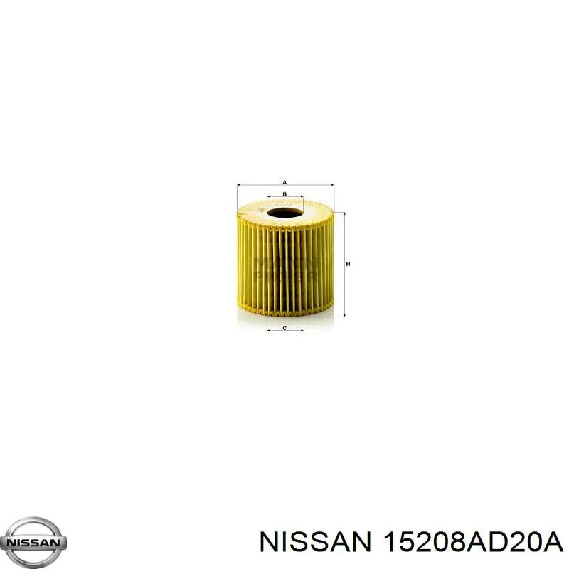 Filtro de aceite Nissan/Infiniti 15208AD20A precio, desde 6,43 EUR