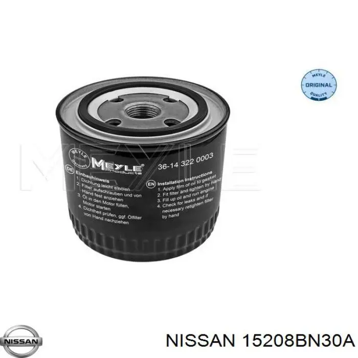 Comprar 15208BN30A Nissan/Infiniti Filtros de aceite
