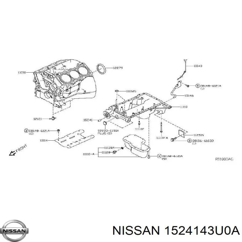 Comprar 1524143U0A Nissan/Infiniti Válvula reguladora de presión de aceite