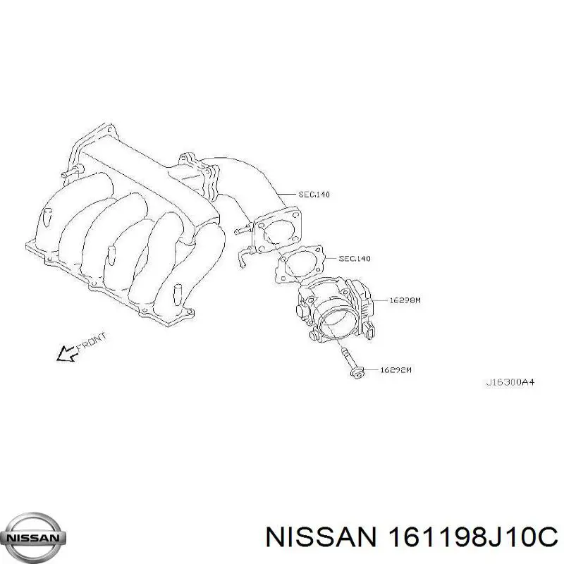 161198J10C Nissan cuerpo de mariposa